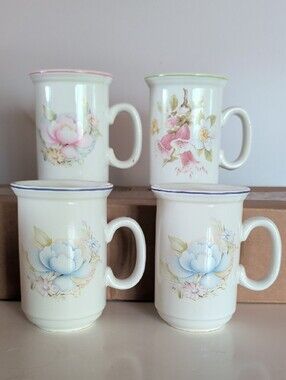 4 Churchill England,Classic Floral Coffee/Tea Mugs.